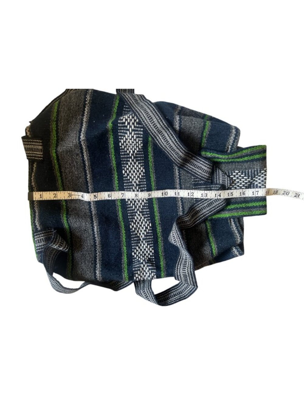 Seattle Seahawks Woven Backpack Black White w Navy Green Logo 15x15x6 30" Straps - Picture 5 of 8